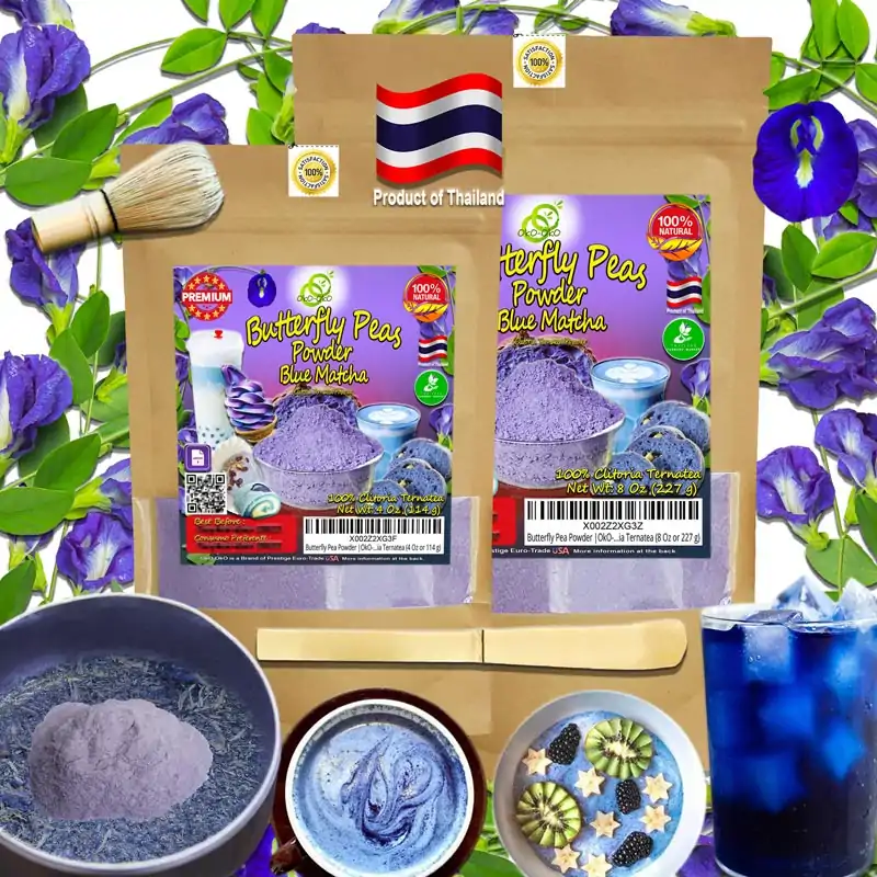 Schmetterlingserbse <br> Blumenextraktpulver | Prestige Euro-Trade Schmetterlingserbse <br> Blumenextraktpulver Ilustration Powder 48 OZ butterfly peas oko oko | Prestige Euro-Trade